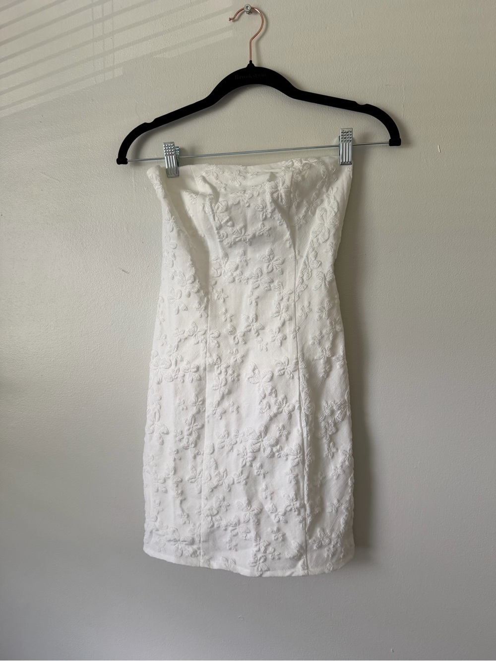Princess Polly White Strapless Floral Appliqué Mini Dress